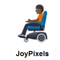 Person In Motorized Wheelchair: Dark Skin Tone on JoyPixels