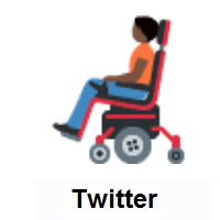 Person In Motorized Wheelchair: Dark Skin Tone on Twitter Twemoji