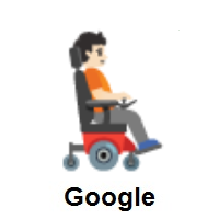 Person in Motorized Wheelchair Facing Right: Light Skin Tone on Google Android