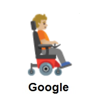 Person in Motorized Wheelchair Facing Right: Medium-Light Skin Tone on Google Android