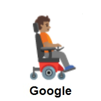 Person in Motorized Wheelchair Facing Right: Medium Skin Tone on Google Android