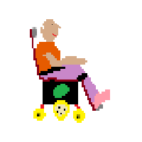 Person in Motorized Wheelchair Facing Right: Medium Skin Tone