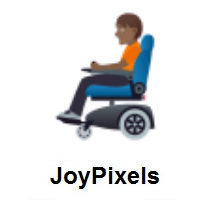 Person In Motorized Wheelchair: Medium-Dark Skin Tone on JoyPixels