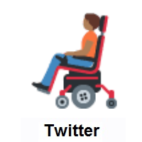Person In Motorized Wheelchair: Medium-Dark Skin Tone on Twitter Twemoji