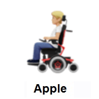 Person In Motorized Wheelchair: Medium-Light Skin Tone on Apple iOS