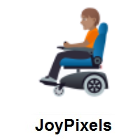 Person In Motorized Wheelchair: Medium Skin Tone on JoyPixels