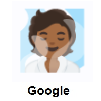 Person in Steamy Room: Medium-Dark Skin Tone on Google Android