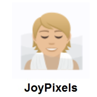 Person in Steamy Room: Medium-Light Skin Tone on JoyPixels
