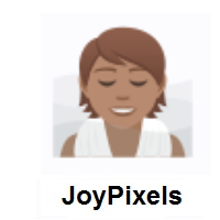 Person in Steamy Room: Medium Skin Tone on JoyPixels
