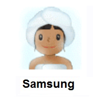 Person in Steamy Room: Medium Skin Tone on Samsung