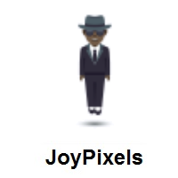 Person in Suit Levitating: Dark Skin Tone on JoyPixels