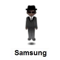 Person in Suit Levitating: Dark Skin Tone on Samsung
