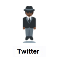 Person in Suit Levitating: Dark Skin Tone on Twitter Twemoji