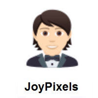 Person in Tuxedo: Light Skin Tone on JoyPixels