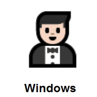 Person in Tuxedo: Light Skin Tone on Microsoft Windows
