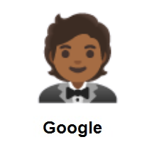 Person in Tuxedo: Medium-Dark Skin Tone on Google Android