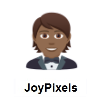 Person in Tuxedo: Medium-Dark Skin Tone on JoyPixels