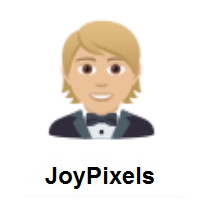 Person in Tuxedo: Medium-Light Skin Tone on JoyPixels