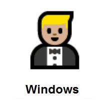 Person in Tuxedo: Medium-Light Skin Tone on Microsoft Windows