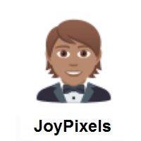 Person in Tuxedo: Medium Skin Tone on JoyPixels