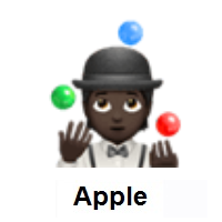 Person Juggling: Dark Skin Tone on Apple iOS