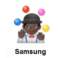 Person Juggling: Dark Skin Tone on Samsung