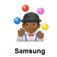 Person Juggling: Medium-Dark Skin Tone on Samsung