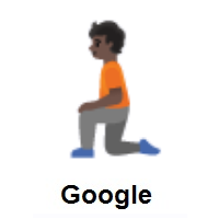 Person Kneeling: Dark Skin Tone on Google Android