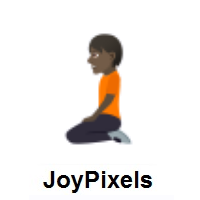Person Kneeling: Dark Skin Tone on JoyPixels