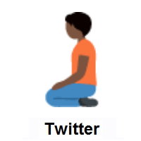 Person Kneeling: Dark Skin Tone on Twitter Twemoji