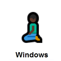Person Kneeling: Dark Skin Tone on Microsoft Windows