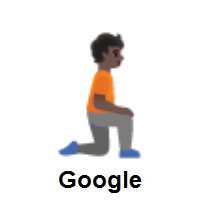 Person Kneeling Facing Right: Dark Skin Tone on Google Android