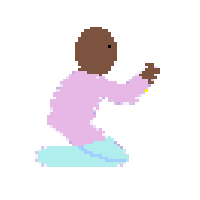 Person Kneeling Facing Right: Dark Skin Tone