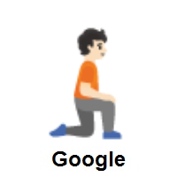 Person Kneeling Facing Right: Light Skin Tone on Google Android