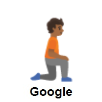 Person Kneeling Facing Right: Medium-Dark Skin Tone on Google Android