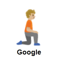 Person Kneeling Facing Right: Medium-Light Skin Tone on Google Android