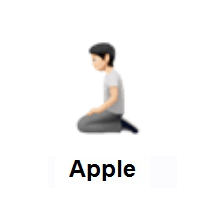 Person Kneeling: Light Skin Tone on Apple iOS