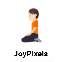 Person Kneeling: Light Skin Tone on JoyPixels
