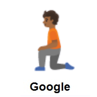 Person Kneeling: Medium-Dark Skin Tone on Google Android