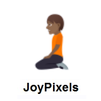 Person Kneeling: Medium-Dark Skin Tone on JoyPixels