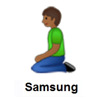 Person Kneeling: Medium-Dark Skin Tone on Samsung