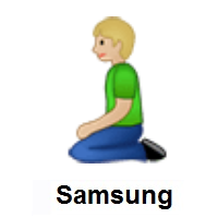 Person Kneeling: Medium-Light Skin Tone on Samsung