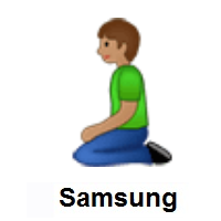 Person Kneeling: Medium Skin Tone on Samsung