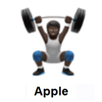 Person Lifting Weights: Dark Skin Tone on Apple iOS
