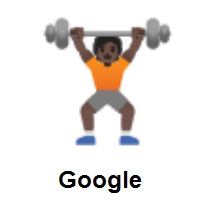Person Lifting Weights: Dark Skin Tone on Google Android