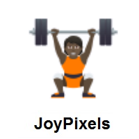 Person Lifting Weights: Dark Skin Tone on JoyPixels