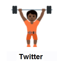 Person Lifting Weights: Dark Skin Tone on Twitter Twemoji