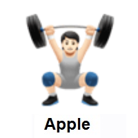 Person Lifting Weights: Light Skin Tone on Apple iOS
