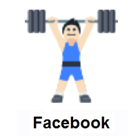 Person Lifting Weights: Light Skin Tone on Facebook