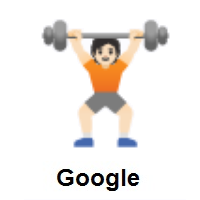 Person Lifting Weights: Light Skin Tone on Google Android